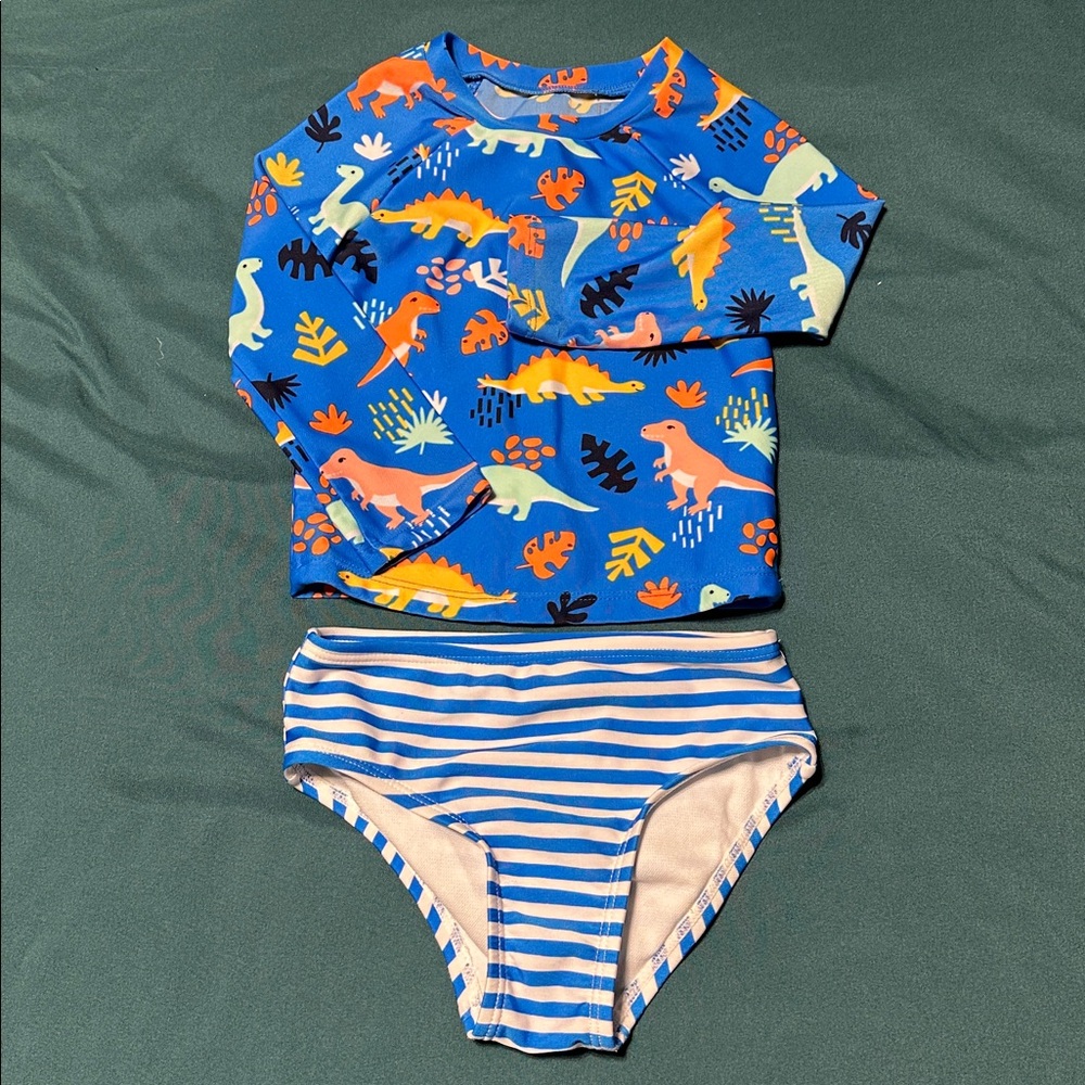 Cat & Jack Blue and Orange Dinosaur Swim Set